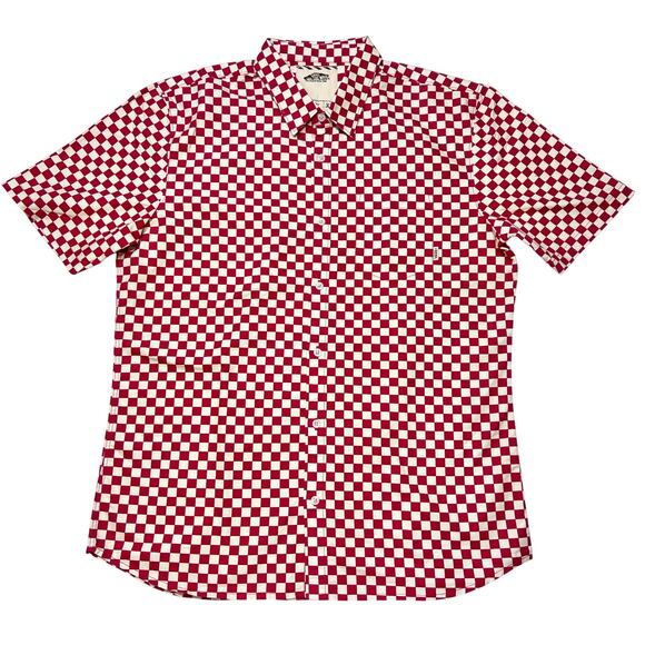Vans Off The Wall Button Up Shirt Short Sleeve Red And White Checkered New - Picture 1 of 5